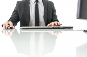 Office worker working on computer